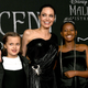 Shiloh Nouvel Jolie-Pitt, left, Vivienne Marcheline Jolie-Pitt, Angelina Jolie, Zahara Marley Jolie-Pitt and Knox Leon Jolie-Pitt arrive at the premiere of Disney’s “Maleficent: Mistress Of Evil” on September 30, 2019 in Los Angeles, Calif.